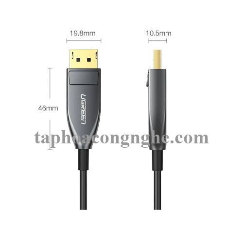 Ugreen 60270 10M Màu Đen DisplayPort 1.4 Optical fiber Male to Male cable 4K @144 Hz - 8K@ 60Hz ED027 30060270
